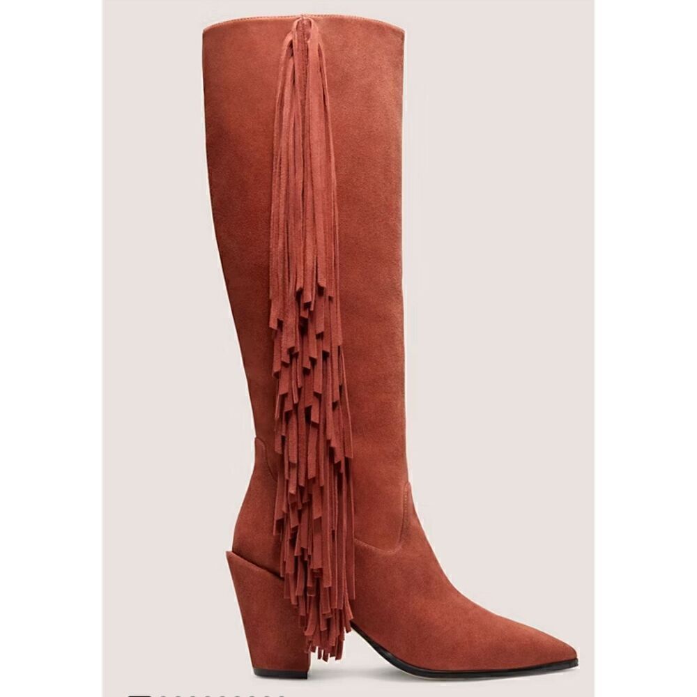 Stuart Weitzman Kenley Fringe Boot in Cordomon NWOB Size 6